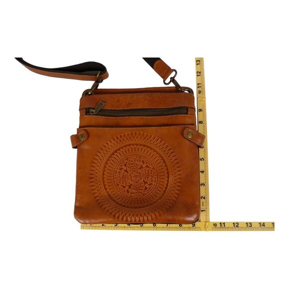 Patricia Nash Francesca Brown Leather Crossbody Organizer Bag #1016 - Picture 6 of 16